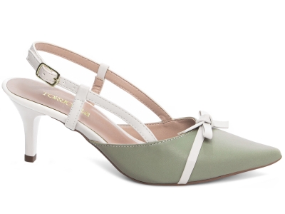 Sapato Scarpin Verde Salto Baixo