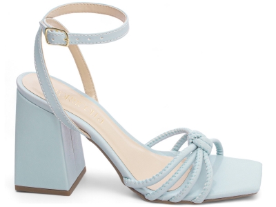 Sandlia Feminina Azul Salto Robusto