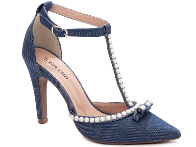 Sapato Scarpin P�rolas Luxo  Premium Jeans