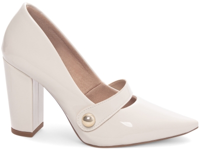 Sapato Scarpin Off White Salto Alto