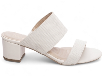 Sandlia Feminino Off White Tamanco  Salto Baixo