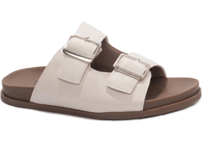 Sand�lia Papete Birken Croco Fivela De Ajuste Branco