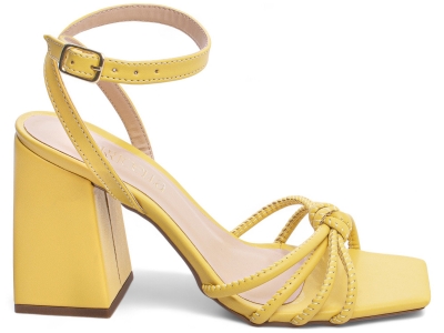 Sandlia Feminina Amarela Salto Robusto