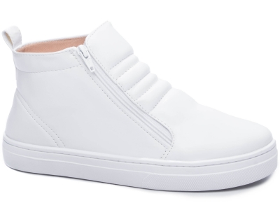T�nis Botinha Napa Branco Casual Conforto