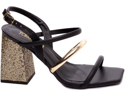 Sandlia Feminina Preto Salto Robusto 030A
