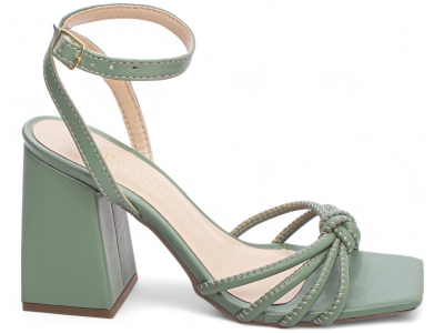 Sandlia Feminina Verde Salto Robusto