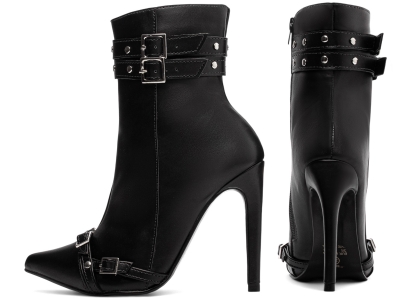 Bota Bico Fino Salto 12 Cano M�dio