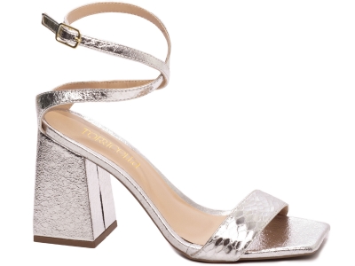 Sandlia Feminina Prata Salto Robusto 322B