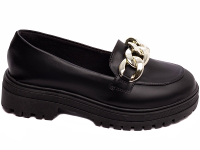 Mocassim Tratorado Corrente Em ABS Na Cor Dourado