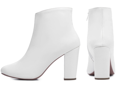 Bota Feminina Branca Cano Curto