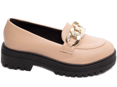 Mocassim Tratorado Rose Corrente Em ABS Na Cor Dourado