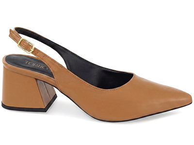 Slingback Salto Bloco Caramelo