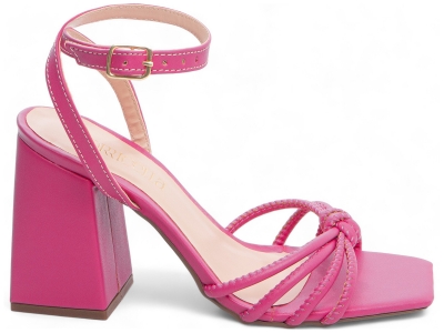 Sandlia Feminina Pink Salto Alto Robusto